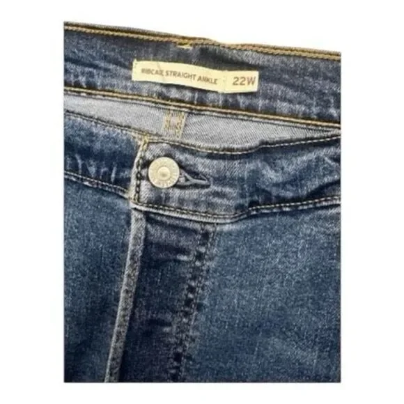 Levi’s Women RIBCAGE Blue Super High Rise Ankle Jeans Plus Size 22W Stretch - Picture 7 of 14